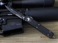Microtech Ultratech D/E Black Partial Serrations (#122-2)