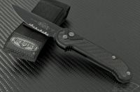 (#135-2CF) Microtech LUDT Black Serrated w/ CF Inlay
