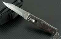 (#137-10RD) Microtech OSS Cobra Bowie Red G10 Stonewash Plain