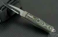 (#137-2GR) Microtech OSS Cobra Green G10 Bowie Black Serrated
