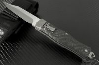 (#137-4CF) Microtech OSS Cobra Bowie Carbon Fiber Satin Plain
