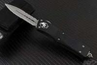 (#138-11) Microtech Troodon D/E Stonewash Partially Serrated
