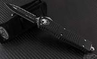 (#142-3) Microtech Combat Troodon D/E Black Full Serrated