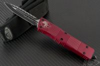 (#142-3RD) Microtech Combat Troodon Red D/E Black Full Serr