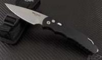 (#PT-TR-4.1) Protech TR-4.1 Black Handle Stonewash Plain Blade