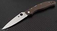 (#SPY-C54GPBN) Spyderco Calypso SL/PL Brown G-10 Knife VG-10 3.5"
