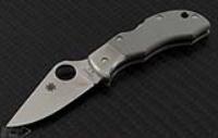(#SPY-MGGYP) Spyderco Manbug Grey G-10 Satin Plain