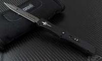 (#VNT-0038) Nemesis IV Damascus Blade Black Hardware SN#015